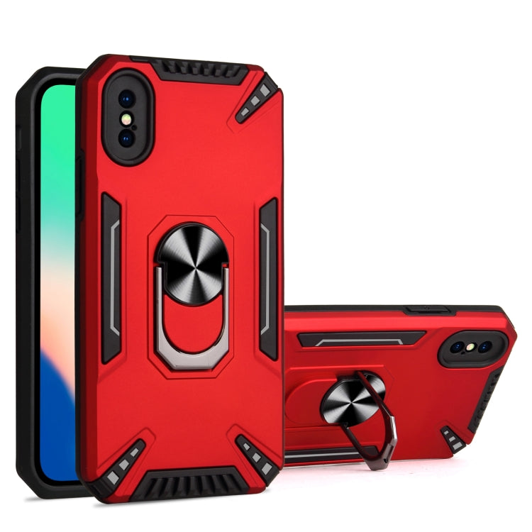 For iPhone X / XS PC + TPU Protective Case with 360 Degrees Rotatable Ring Holder