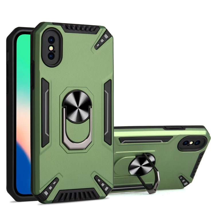 For iPhone X / XS PC + TPU Protective Case with 360 Degrees Rotatable Ring Holder