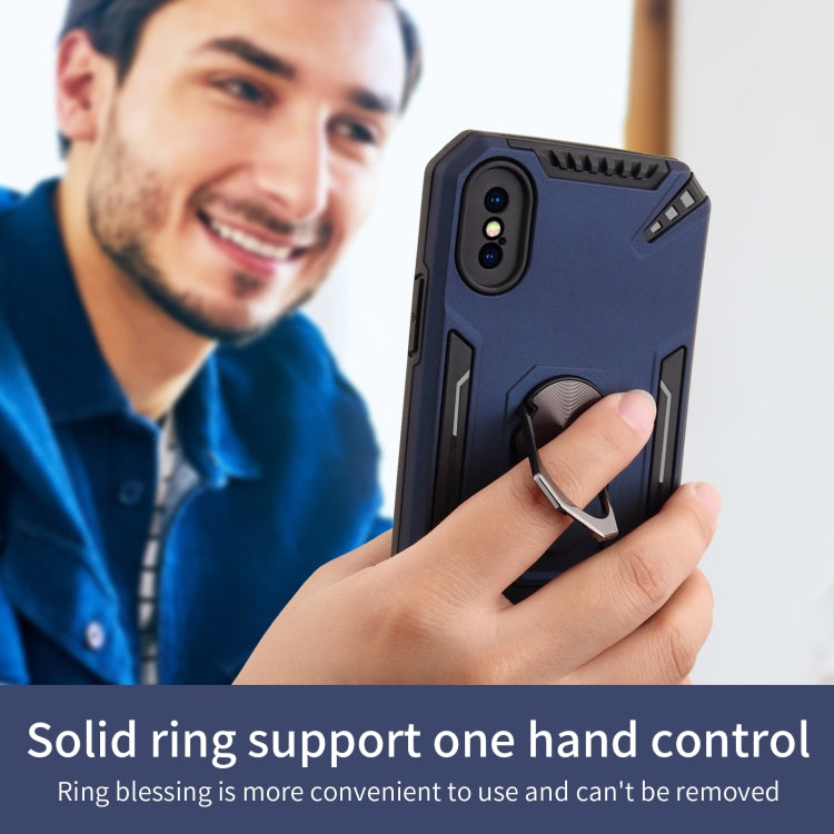 For iPhone XS Max PC + TPU Protective Case with 360 Degrees Rotatable Ring Holder