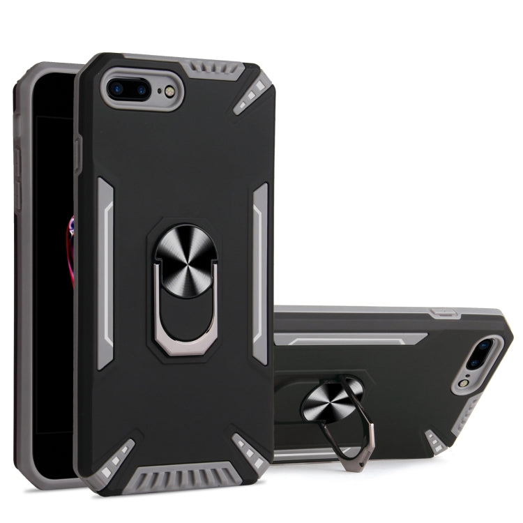PC + TPU Protective Case with 360 Degrees Rotatable Ring Holder For iPhone 8 Plus & 7 Plus