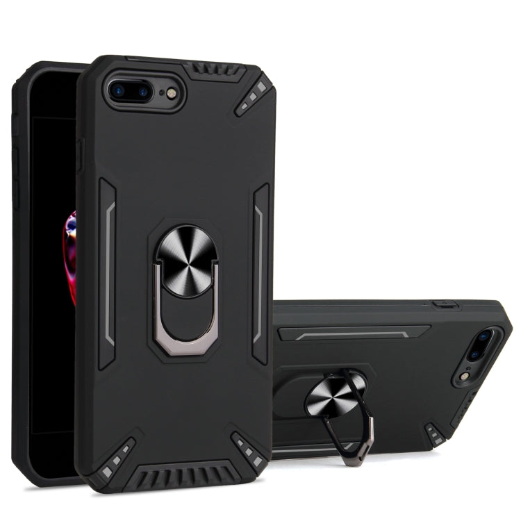 PC + TPU Protective Case with 360 Degrees Rotatable Ring Holder For iPhone 8 Plus & 7 Plus