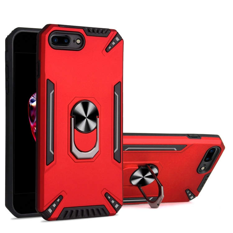 PC + TPU Protective Case with 360 Degrees Rotatable Ring Holder For iPhone 8 Plus & 7 Plus