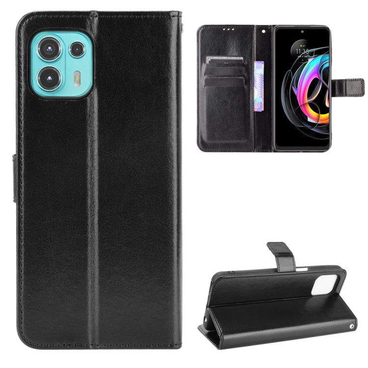 For Motorola Moto Edge 20 Lite Crazy Horse Texture Horizontal Flip Leather Case with Holder & Card Slots & Lanyard