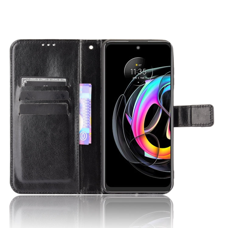 For Motorola Moto Edge 20 Lite Crazy Horse Texture Horizontal Flip Leather Case with Holder & Card Slots & Lanyard