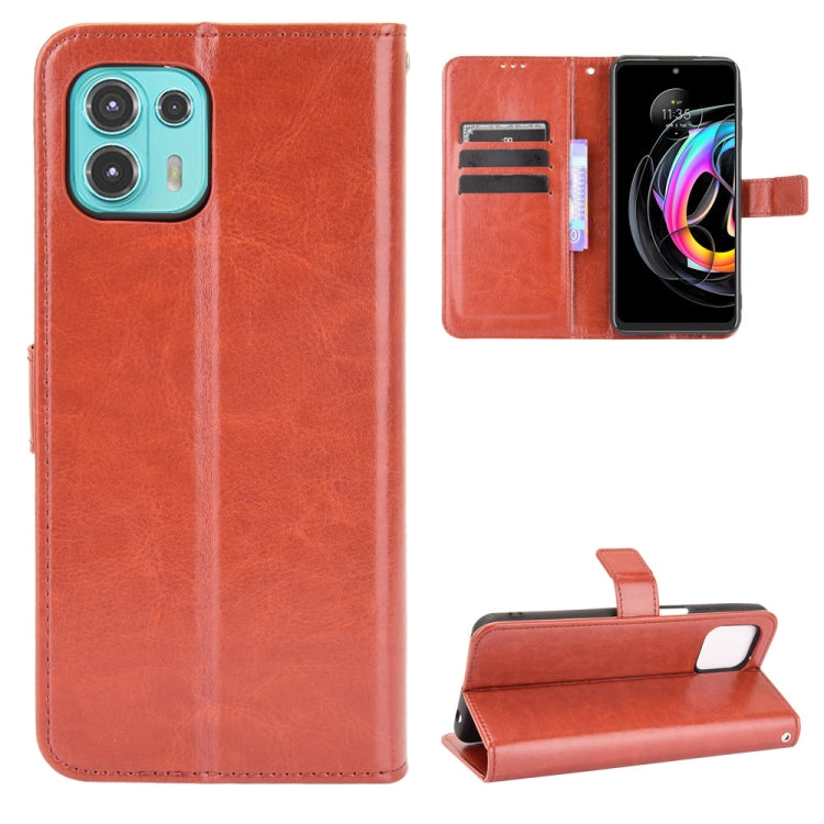 For Motorola Moto Edge 20 Lite Crazy Horse Texture Horizontal Flip Leather Case with Holder & Card Slots & Lanyard