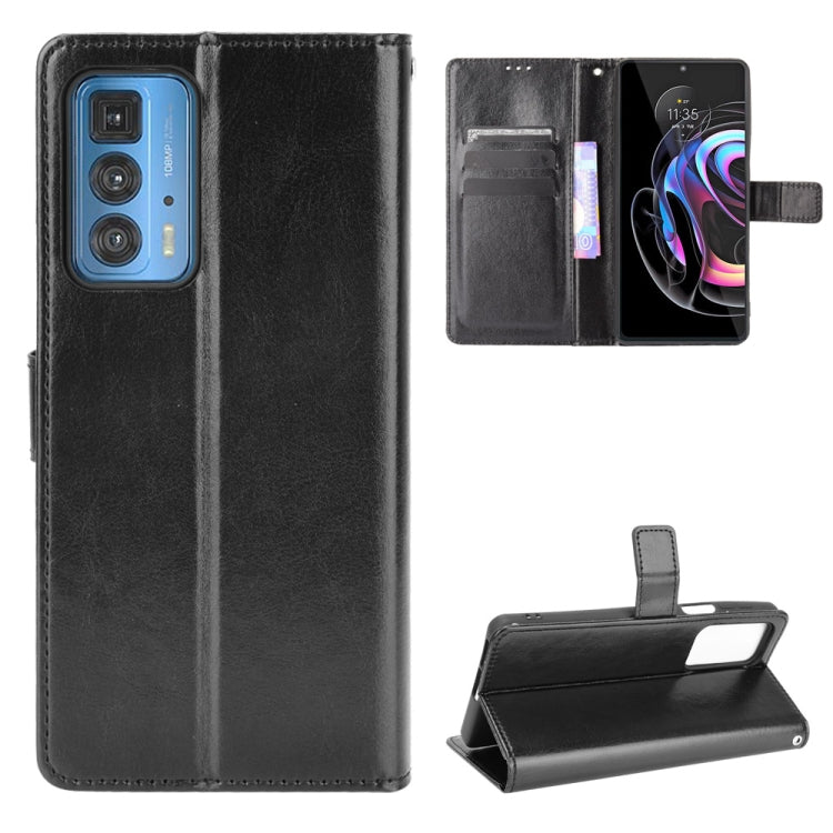 For Motorola Moto Edge 20 Pro / Edge S Pro Crazy Horse Texture Horizontal Flip Leather Case with Holder & Card Slots & Lanyard