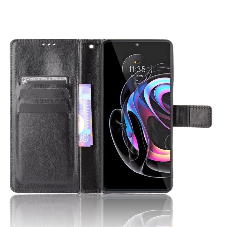 For Motorola Moto Edge 20 Pro / Edge S Pro Crazy Horse Texture Horizontal Flip Leather Case with Holder & Card Slots & Lanyard