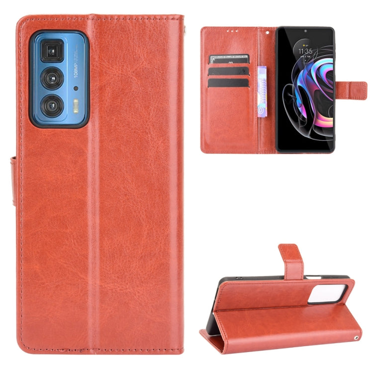 For Motorola Moto Edge 20 Pro / Edge S Pro Crazy Horse Texture Horizontal Flip Leather Case with Holder & Card Slots & Lanyard