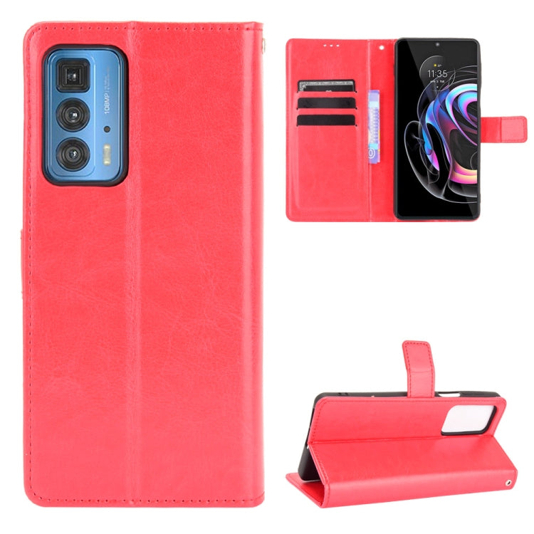 For Motorola Moto Edge 20 Pro / Edge S Pro Crazy Horse Texture Horizontal Flip Leather Case with Holder & Card Slots & Lanyard