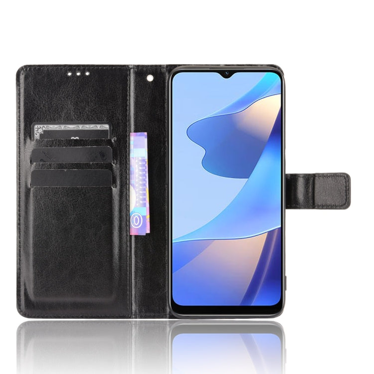 For OPPO A16 Crazy Horse Texture Horizontal Flip Leather Case with Holder & Card Slots & Lanyard