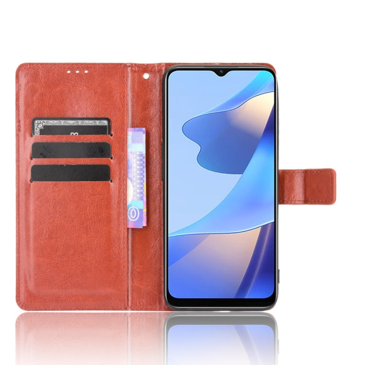 For OPPO A16 Crazy Horse Texture Horizontal Flip Leather Case with Holder & Card Slots & Lanyard