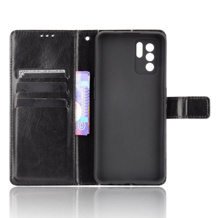 For OPPO Reno6 Z Crazy Horse Texture Horizontal Flip Leather Case with Holder & Card Slots & Lanyard