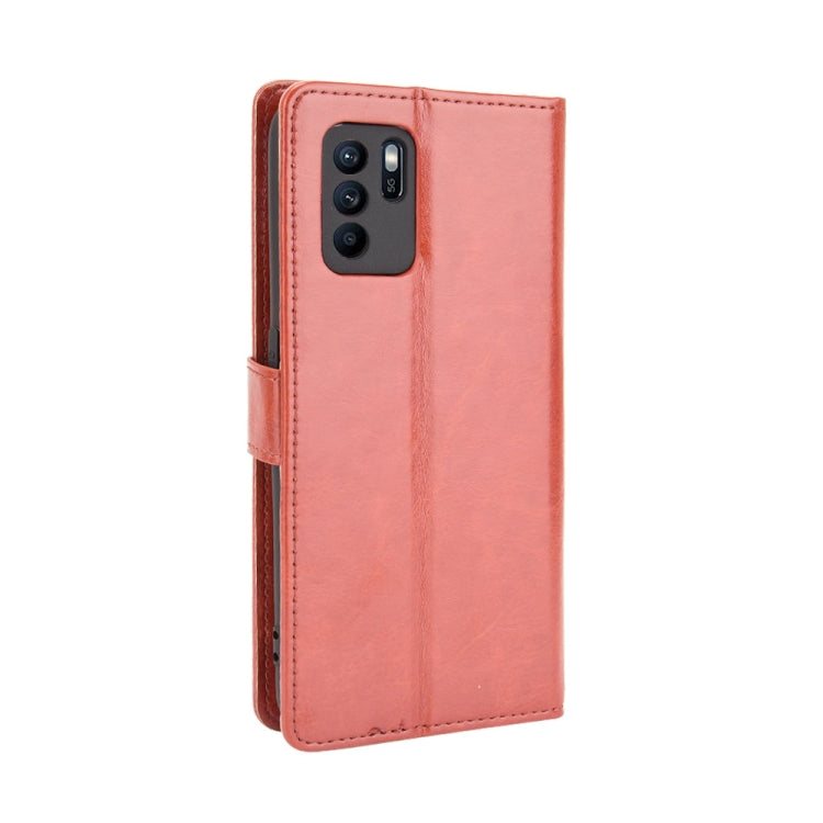 For OPPO Reno6 Z Crazy Horse Texture Horizontal Flip Leather Case with Holder & Card Slots & Lanyard