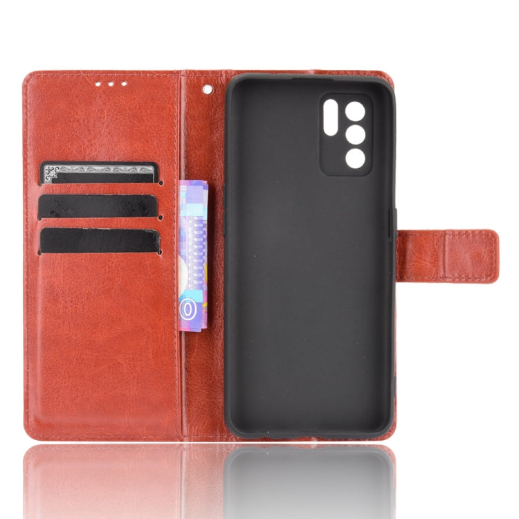 For OPPO Reno6 Z Crazy Horse Texture Horizontal Flip Leather Case with Holder & Card Slots & Lanyard