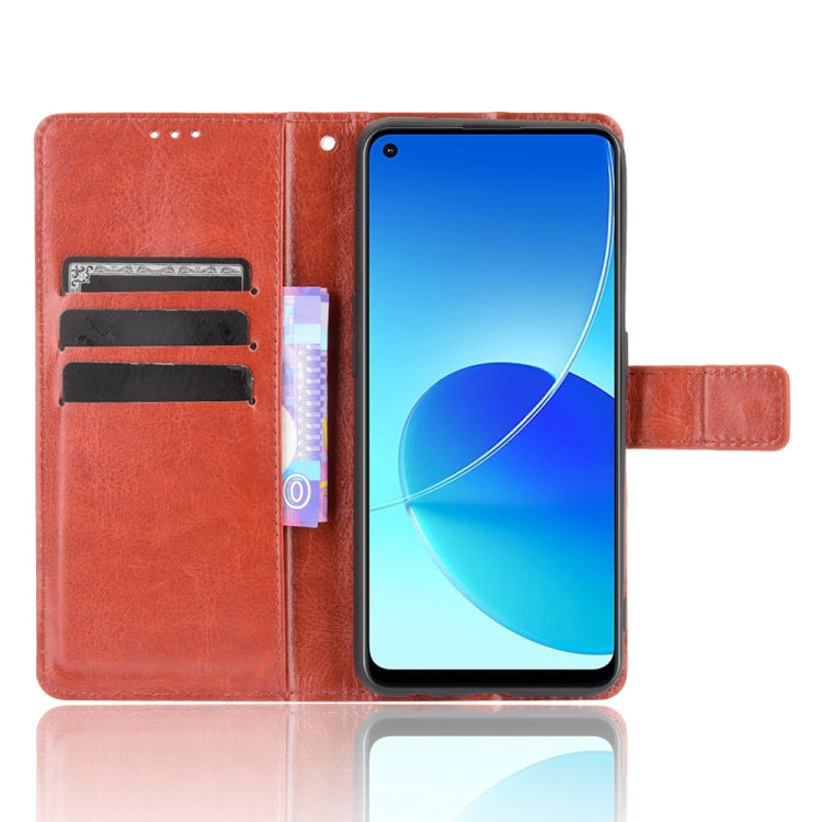 For OPPO Reno6 Z Crazy Horse Texture Horizontal Flip Leather Case with Holder & Card Slots & Lanyard
