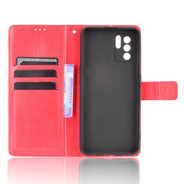 For OPPO Reno6 Z Crazy Horse Texture Horizontal Flip Leather Case with Holder & Card Slots & Lanyard