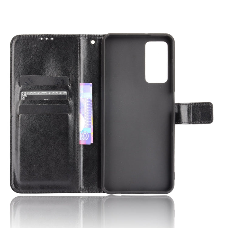 For T-Mobile REVVL V+ 5G Crazy Horse Texture Horizontal Flip Leather Case with Holder & Card Slots & Lanyard