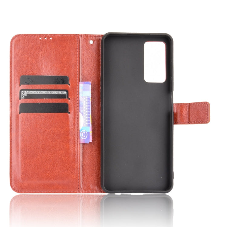 For T-Mobile REVVL V+ 5G Crazy Horse Texture Horizontal Flip Leather Case with Holder & Card Slots & Lanyard