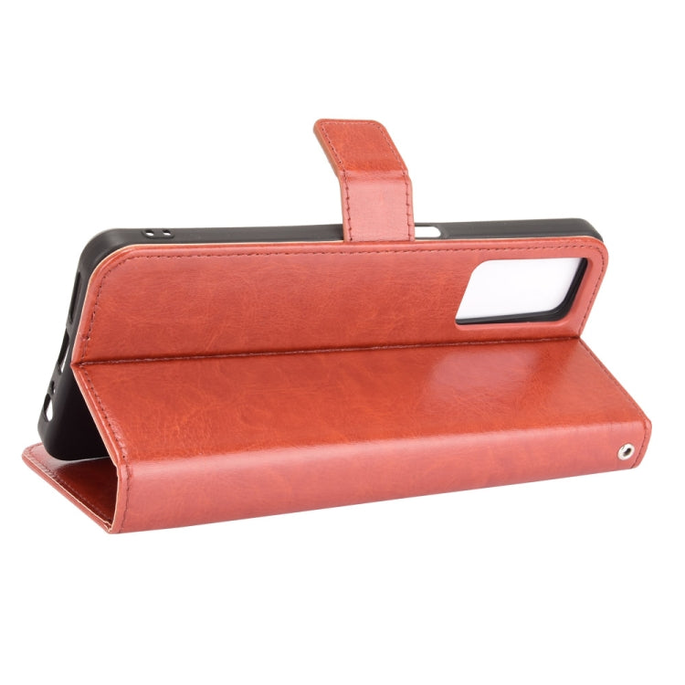 For T-Mobile REVVL V+ 5G Crazy Horse Texture Horizontal Flip Leather Case with Holder & Card Slots & Lanyard