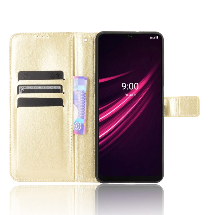 For T-Mobile REVVL V+ 5G Crazy Horse Texture Horizontal Flip Leather Case with Holder & Card Slots & Lanyard