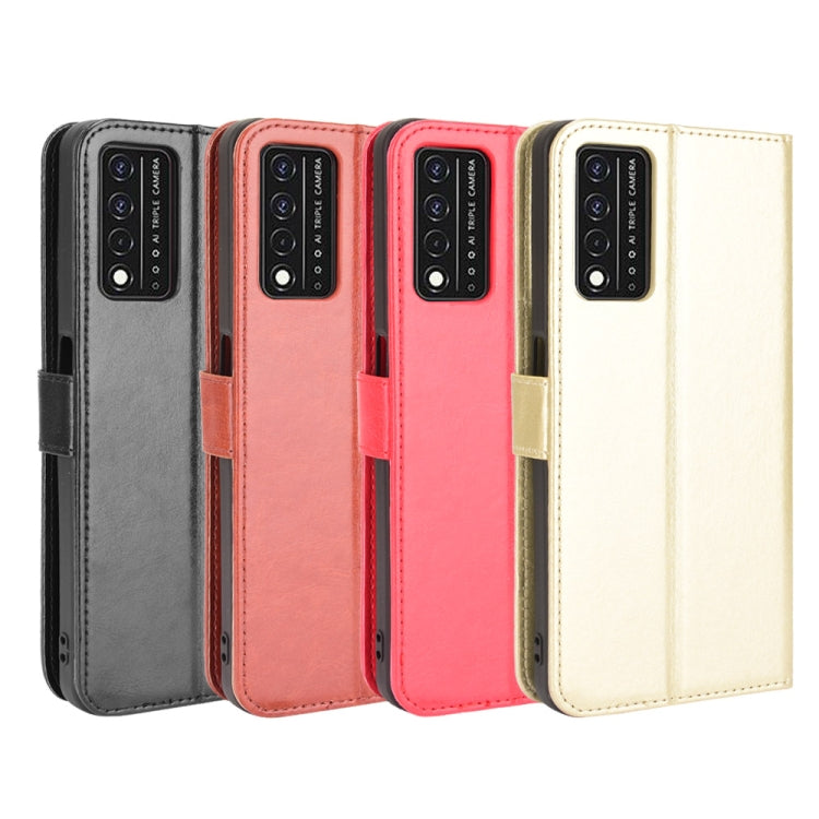 For T-Mobile REVVL V+ 5G Crazy Horse Texture Horizontal Flip Leather Case with Holder & Card Slots & Lanyard