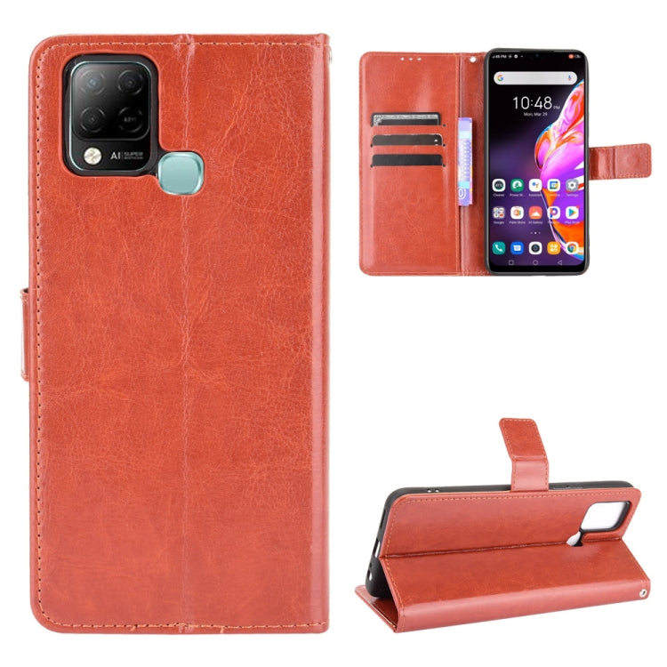 For Infinix Hot 10s X689 Crazy Horse Texture Horizontal Flip Leather Case with Holder & Card Slots & Lanyard