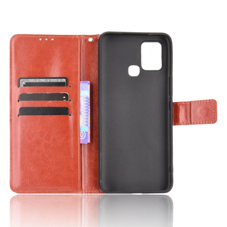 For Infinix Hot 10s X689 Crazy Horse Texture Horizontal Flip Leather Case with Holder & Card Slots & Lanyard