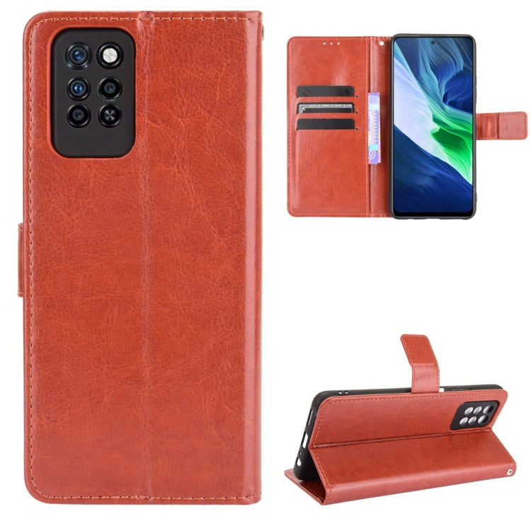 For Infinix Note 10 Pro Crazy Horse Texture Horizontal Flip Leather Case with Holder & Card Slots & Lanyard