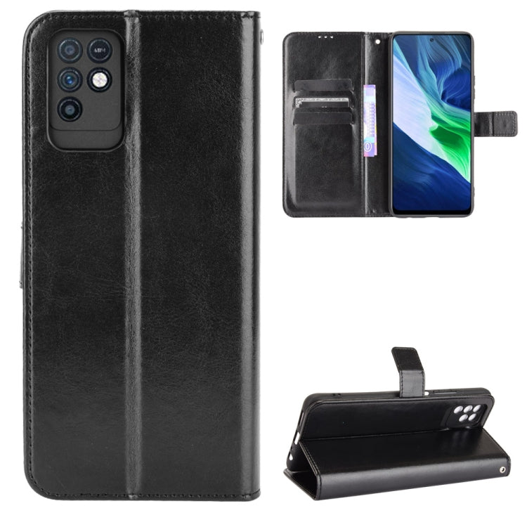 For Infinix Note 10 Crazy Horse Texture Horizontal Flip Leather Case with Holder & Card Slots & Lanyard