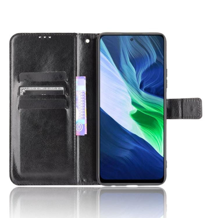 For Infinix Note 10 Crazy Horse Texture Horizontal Flip Leather Case with Holder & Card Slots & Lanyard