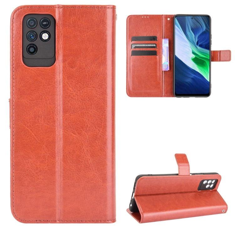 For Infinix Note 10 Crazy Horse Texture Horizontal Flip Leather Case with Holder & Card Slots & Lanyard