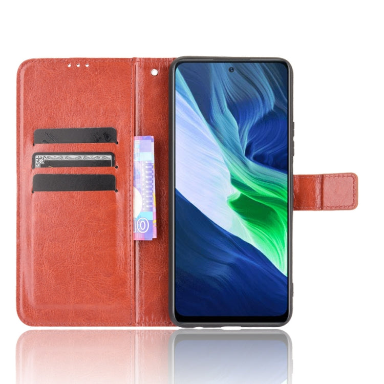 For Infinix Note 10 Crazy Horse Texture Horizontal Flip Leather Case with Holder & Card Slots & Lanyard