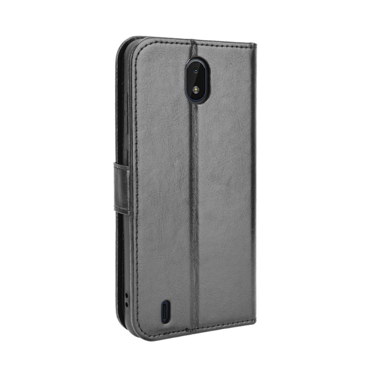 For Nokia C01 Plus Crazy Horse Texture Horizontal Flip Leather Case with Holder & Card Slots & Lanyard