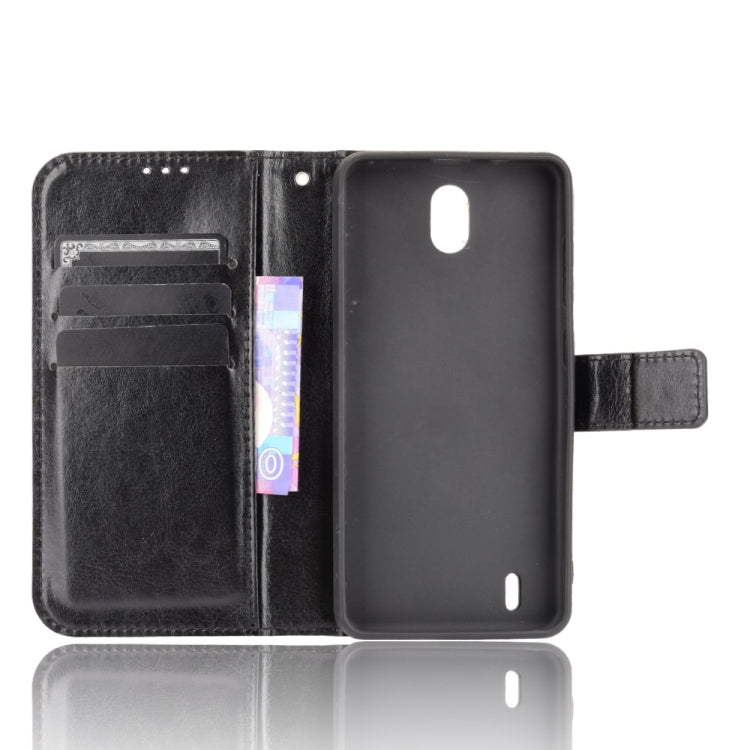 For Nokia C01 Plus Crazy Horse Texture Horizontal Flip Leather Case with Holder & Card Slots & Lanyard