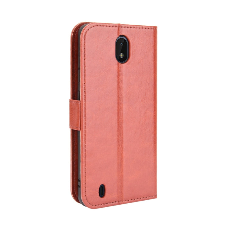 For Nokia C01 Plus Crazy Horse Texture Horizontal Flip Leather Case with Holder & Card Slots & Lanyard