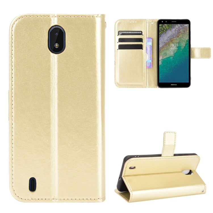 For Nokia C01 Plus Crazy Horse Texture Horizontal Flip Leather Case with Holder & Card Slots & Lanyard