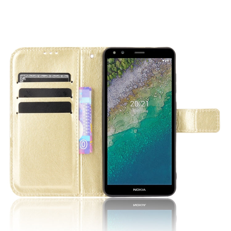 For Nokia C01 Plus Crazy Horse Texture Horizontal Flip Leather Case with Holder & Card Slots & Lanyard