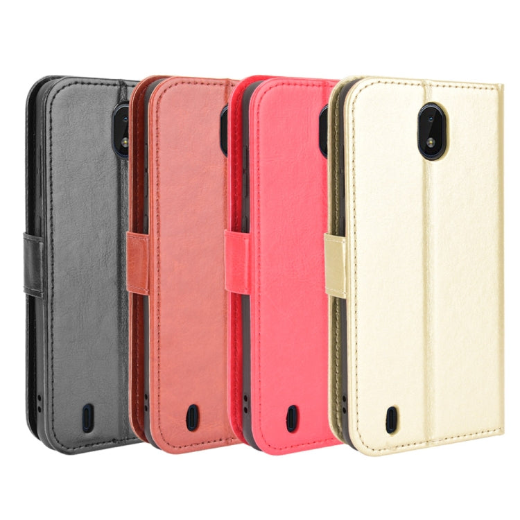 For Nokia C01 Plus Crazy Horse Texture Horizontal Flip Leather Case with Holder & Card Slots & Lanyard