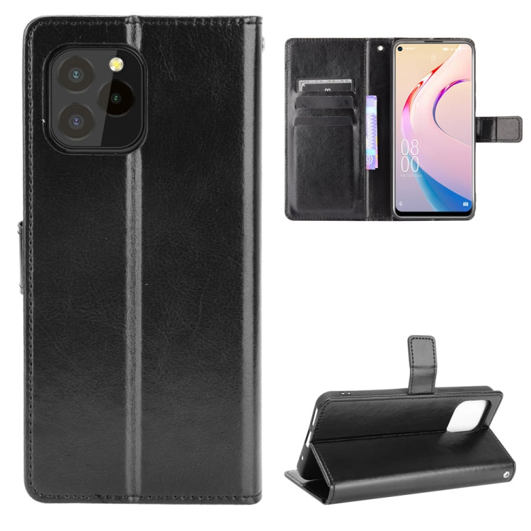 For Oukitel C21 Pro Crazy Horse Texture Horizontal Flip Leather Case with Holder & Card Slots & Lanyard