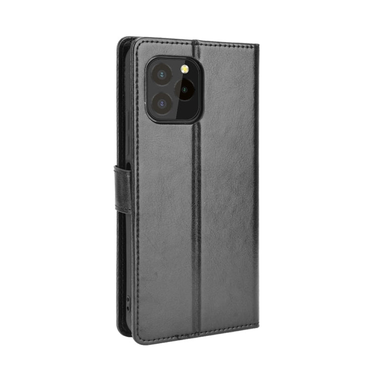 For Oukitel C21 Pro Crazy Horse Texture Horizontal Flip Leather Case with Holder & Card Slots & Lanyard