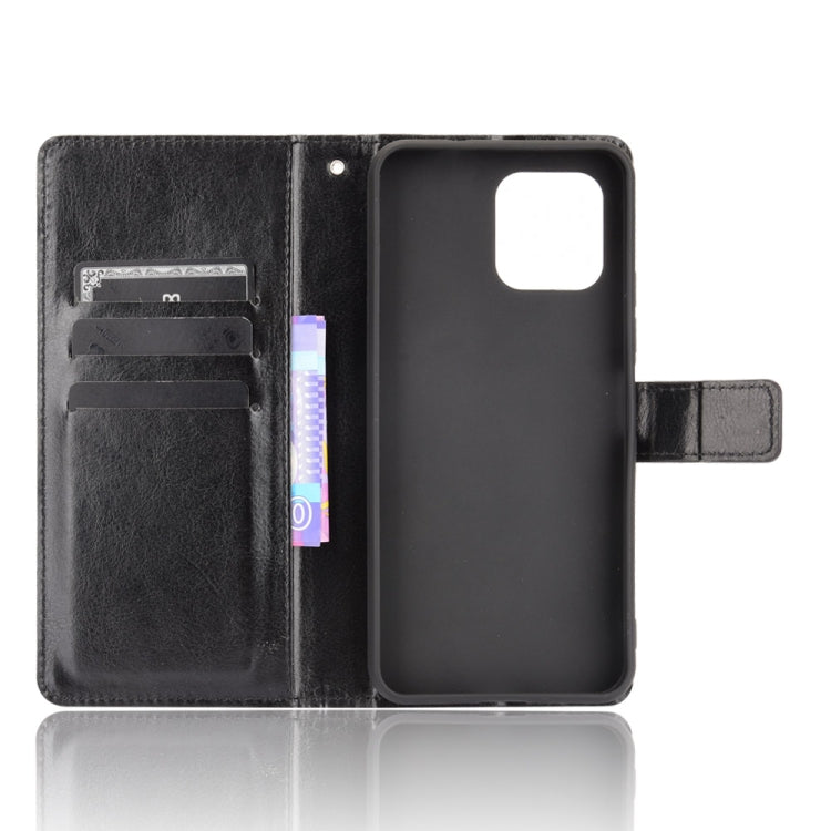 For Oukitel C21 Pro Crazy Horse Texture Horizontal Flip Leather Case with Holder & Card Slots & Lanyard