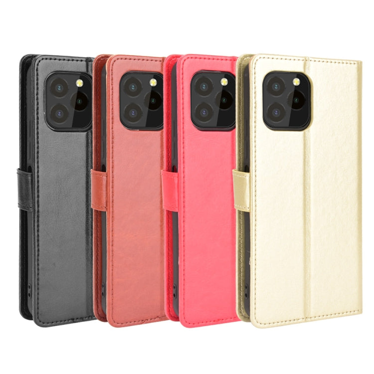For Oukitel C21 Pro Crazy Horse Texture Horizontal Flip Leather Case with Holder & Card Slots & Lanyard