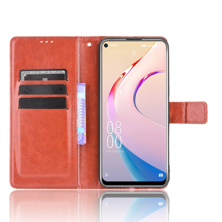 For Oukitel C21 Pro Crazy Horse Texture Horizontal Flip Leather Case with Holder & Card Slots & Lanyard