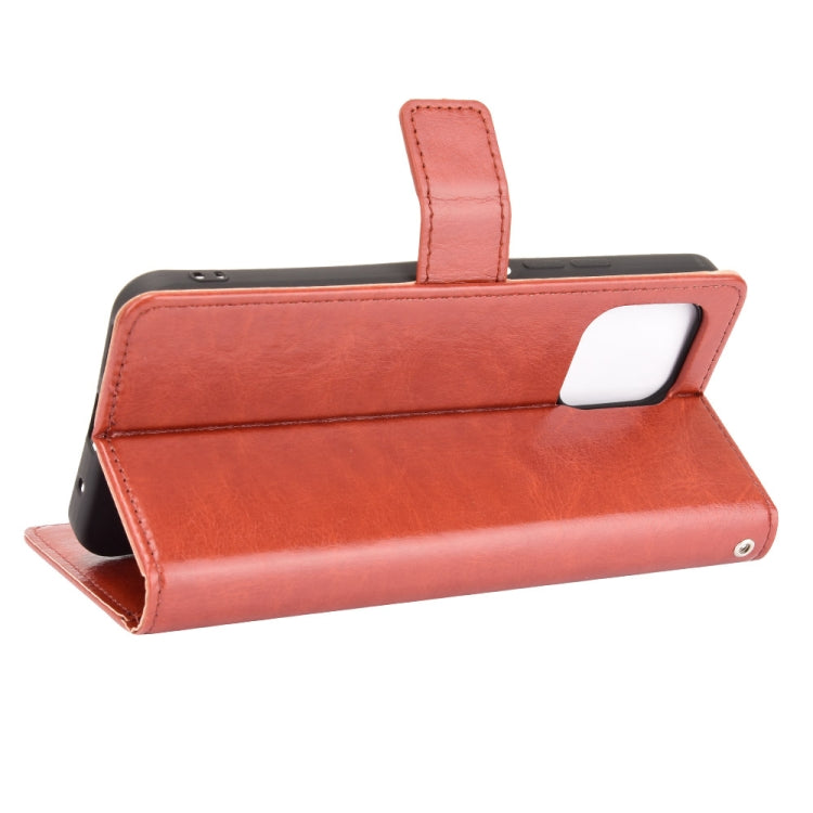 For Oukitel C21 Pro Crazy Horse Texture Horizontal Flip Leather Case with Holder & Card Slots & Lanyard