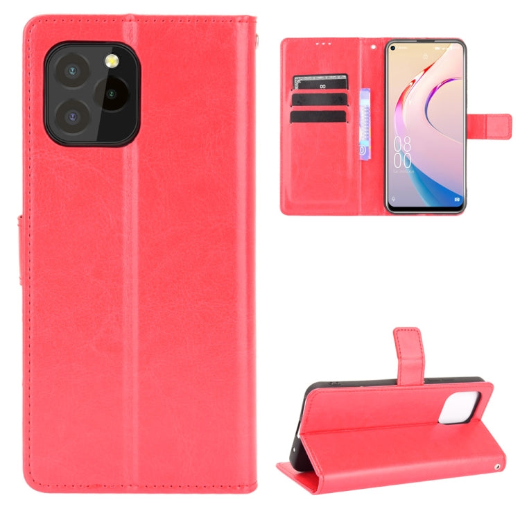 For Oukitel C21 Pro Crazy Horse Texture Horizontal Flip Leather Case with Holder & Card Slots & Lanyard