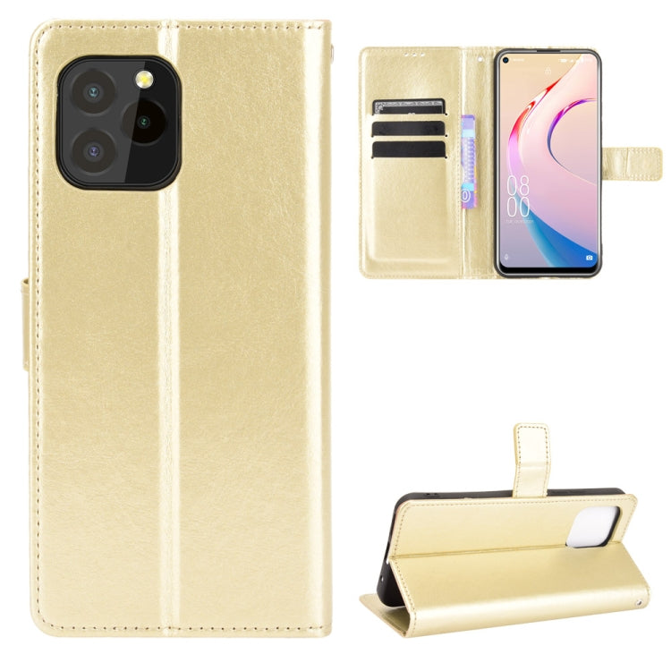 For Oukitel C21 Pro Crazy Horse Texture Horizontal Flip Leather Case with Holder & Card Slots & Lanyard