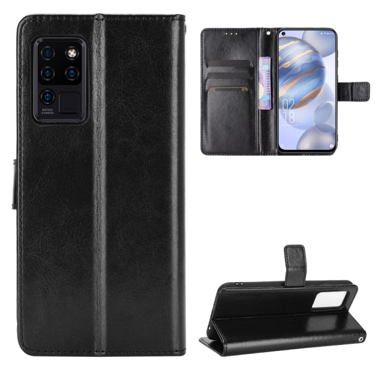 For Oukitel C21 Crazy Horse Texture Horizontal Flip Leather Case with Holder & Card Slots & Lanyard