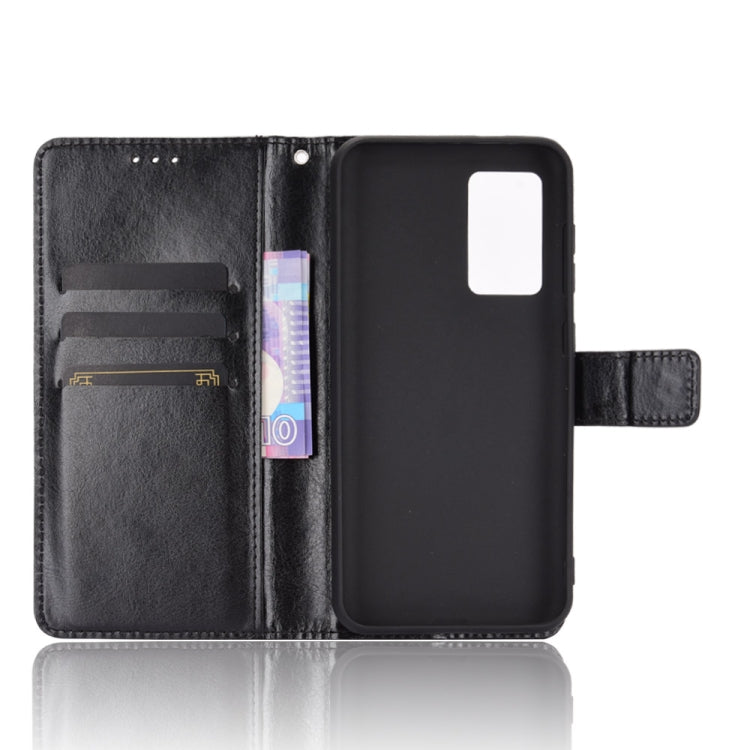 For Oukitel C21 Crazy Horse Texture Horizontal Flip Leather Case with Holder & Card Slots & Lanyard