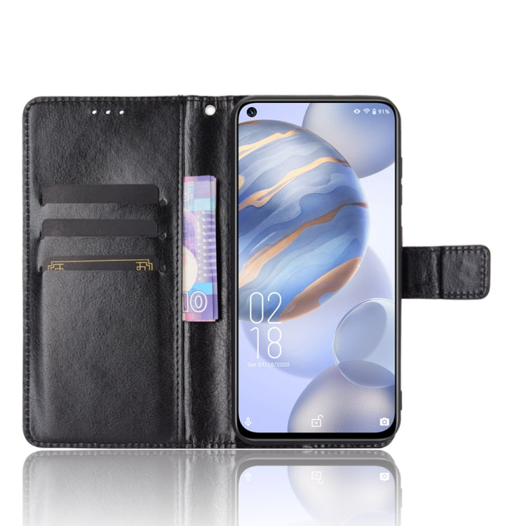 For Oukitel C21 Crazy Horse Texture Horizontal Flip Leather Case with Holder & Card Slots & Lanyard