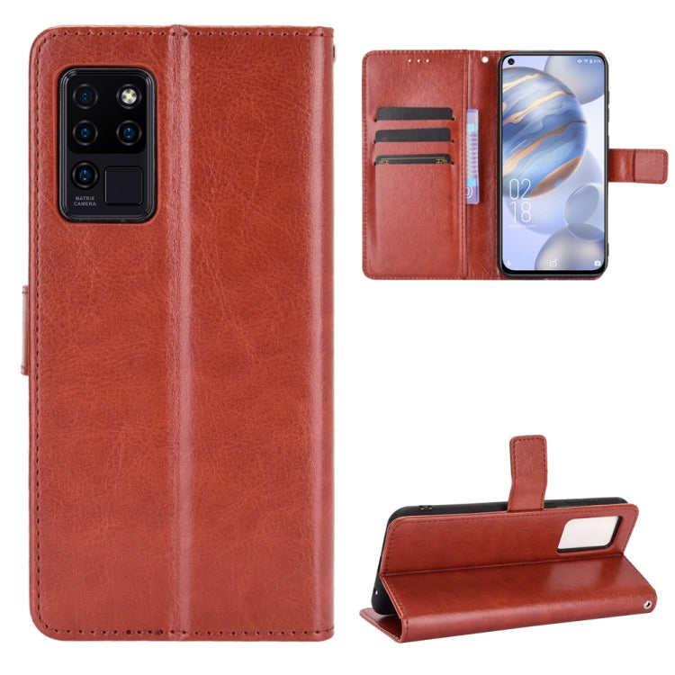 For Oukitel C21 Crazy Horse Texture Horizontal Flip Leather Case with Holder & Card Slots & Lanyard